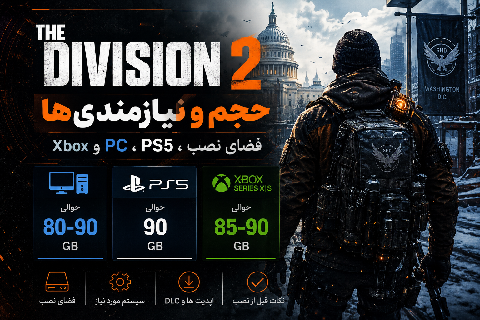 حجم نصب The Division 2